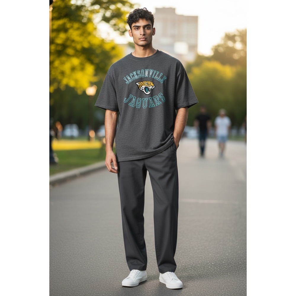 1016 Logo Athletic Jacksonville Jaguars NFL Charcoal Grey Mens Size M NEW